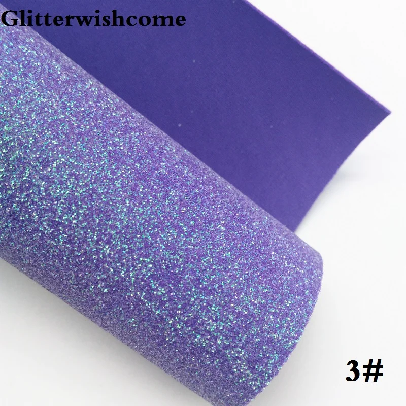 Glitterwishcome 30X134 см мини ролл синтетическая кожа, Fluo мелкие блестки кожа с лайкрой бэк винил для Луки, GM053