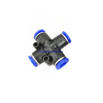 

5Pcs 4mm 6mm 8mm 10mm 12mm 4 Way Cross Union Pneumatic Tube Push in Quick Fittings Connector
