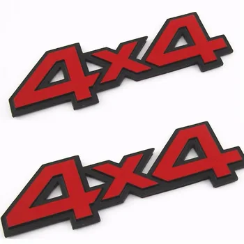 

New 2PCS Red 4x4 Badge Emblem Decal Metal 3D Sticker For Jeep Grand Cherokee Wrangler SUV