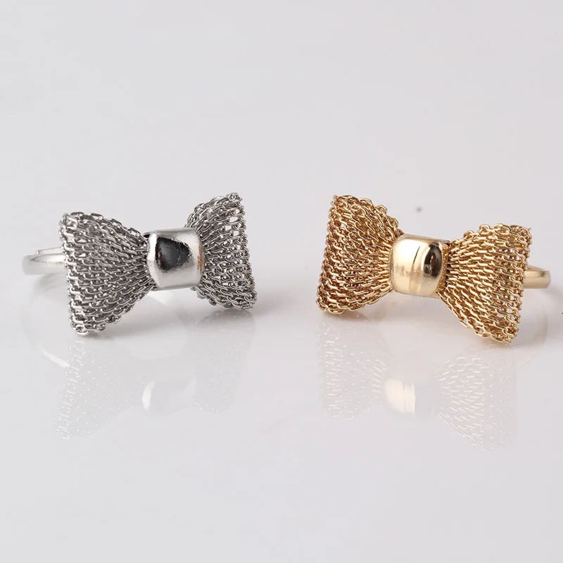 Модное золотого цвета Изысканный Благородный милый лук кольцо модное