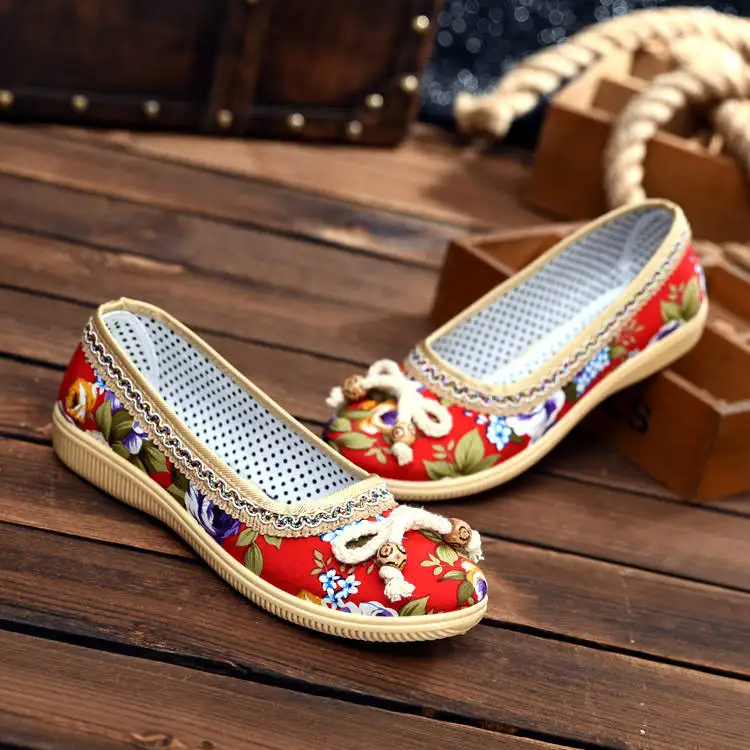 Новая модная Тканевая обувь в стиле «Старый Пекин» Женская обувь полуботинки нескользящая обувь с мягкой подошвой