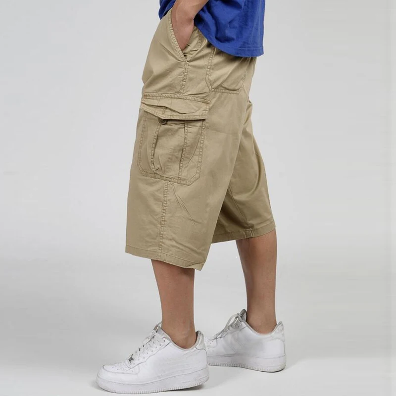 Shorts Men Loose Cargo Shorts Bermuda Masculina Plus Size 5XL 6XL Casual Capris Pocket Short Mens Cotton Sweatpants Pantalones