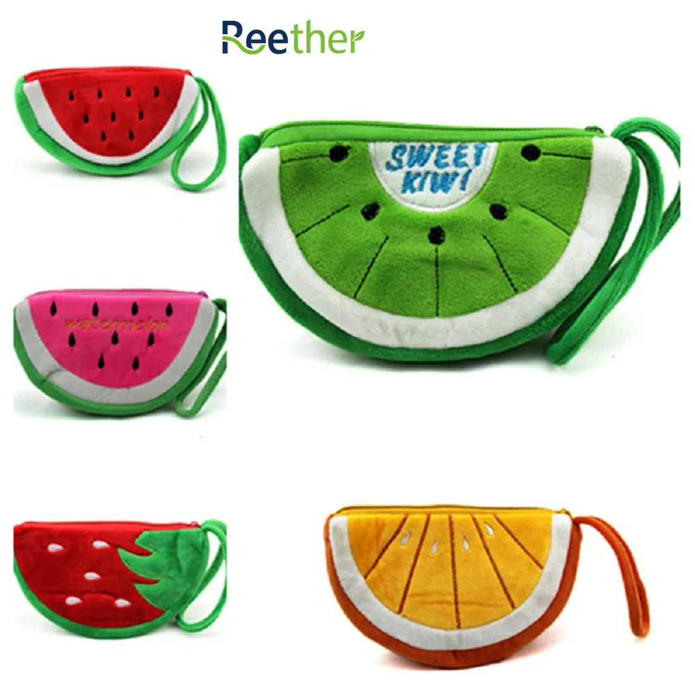 

Reether Girls Small Coin Purse Wallet Plush Cash Bags Children's Fruit Cute Mini Pouch Cash Bag