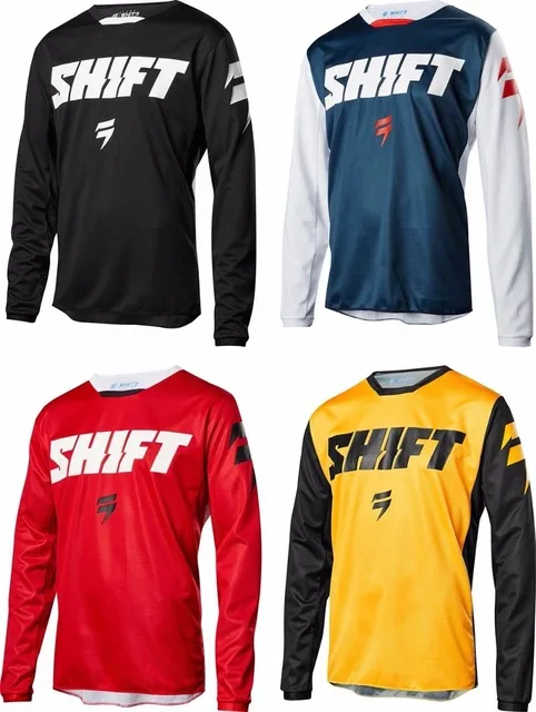 

2018 BMX DH motocross jersey MX spexcel Off Road Mountain Bike mtb Jersey caliente moto Downhill Jersey Shift White Label NinetL