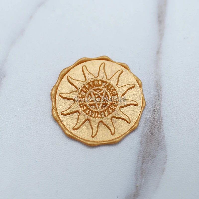 

Wiccan Star Wax Seal Stamp kit,party wax seal stamp, invitation seals, Supernatural Pentagram sealing stamp