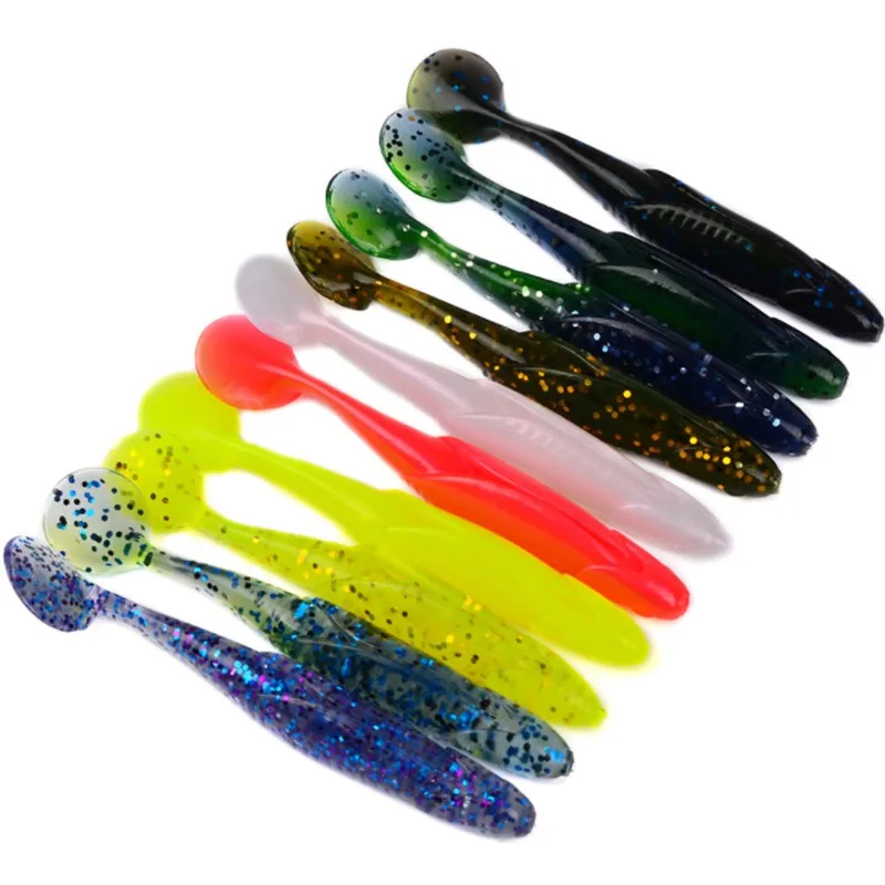 

10pcs/lot 9.5cm 60g/bag Mixed Color Leurre Souple Soft Worm Paddle Tail Fishing Lure Wobbler Swimbait Fishing Tackles