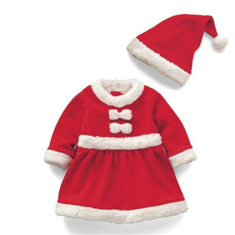 girls red santa dress