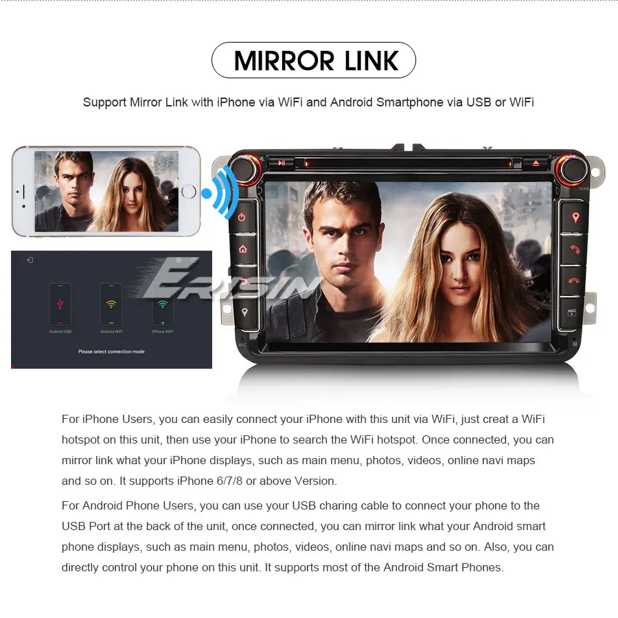 Cheap Erisin ES3515V 8" Car DVD Player Android 9.0 Car Radio DAB+ 4G GPS for VW Passat Seat Skoda 8