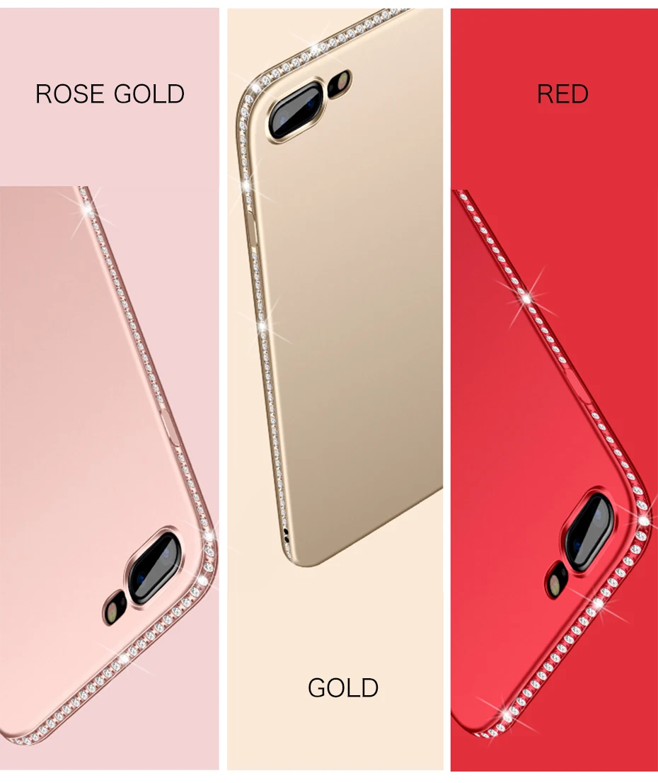 Luxury Phone Case For iPhone 7 8 6 6s Plus Bling Diamond Soft Transparent TPU Crystal Cover For iPhone 6 7 8 Plus Case (2)