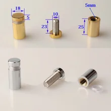 4Pcs/Lot Solid Brass Gold Shiny Advertising Nail Screw Acrylic Glass Standoff Pin Barrel Screws