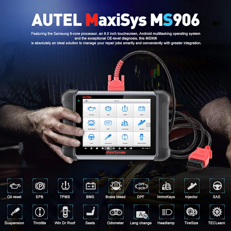 Autel MaxiSys MS906 OBD2 сканер автомобильный диагностический инструмент MS 906 ключ программируемый код считыватель OEM инструменты ключ кодирование PK DS808