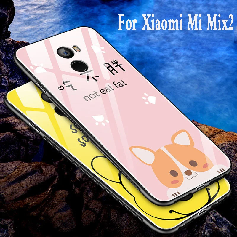 Чехол для Xiaomi mi mix2 роскошный чехол из закаленного стекла мягкий силиконовый