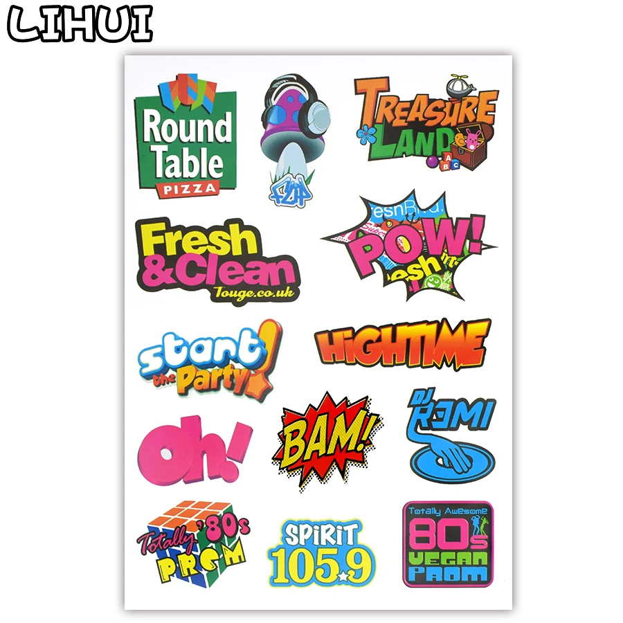 

1 PCS Party Music Matte Sticker 80s Prom Start Party DJ Graffiti Stickers Gift to DIY Laptop Suitcase Car Retro Disco Decoration