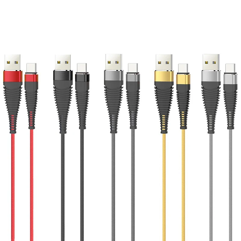 

USB 3.1 TYPE C Cable 2A Fast Charger Metal Braided Type-C Data Cord 1M For Huawei p9 p10 plus p20 pro mate 9 10 pro honor v8 v9