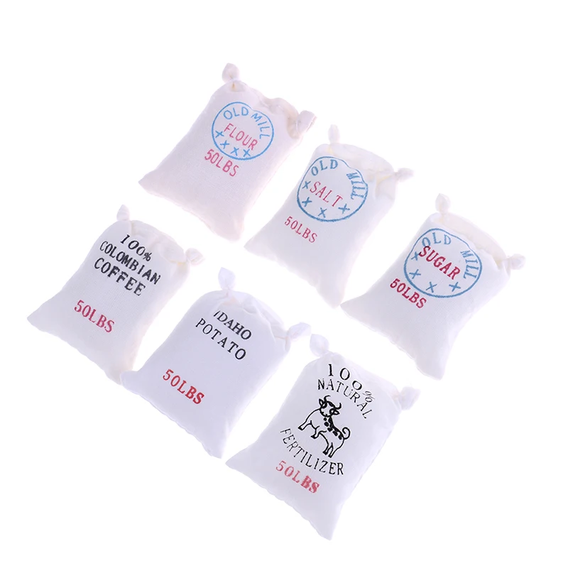 

Food 6 bags of Sugar Flour Salt Potato kitchen 1/12 Dollhouse Miniature FH24 Toy
