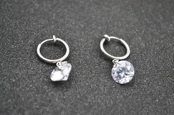 

Lot 10pcs Punk Clip On CZ Gems Fake Nose Lip Hoop Rings Earrings Ear Stud No Hole Non Piercing Body Jewelry Free shipment