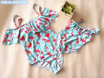 

Mother Daughter Swimsuit Flamingo Mom and Daughter Bathing Suit Swimwear Family Matching Clothes Family Look Mommy and ME Bikini