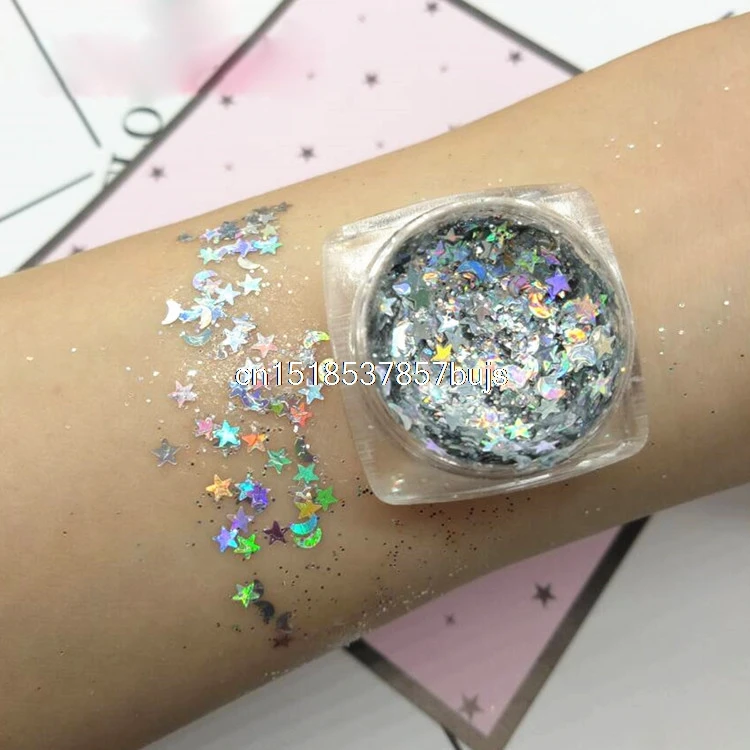 DIY Nail Glitter Sequins Mermaid Mixed Shape Moon and stars series Holographic Polishing Spangles Flake Slice Decoration Tips