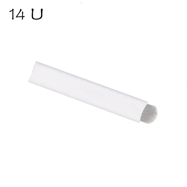 100 Pcs 14 Pin U Makeup Blade Microblading Needles U 14 Pin Permanent Makeup Eyebrow Tattoo Needles 100 Pcs 14 Pin U Makeup Blade Microblading Needles U 14 Pin Permanent Makeup Eyebrow Tattoo Needles
