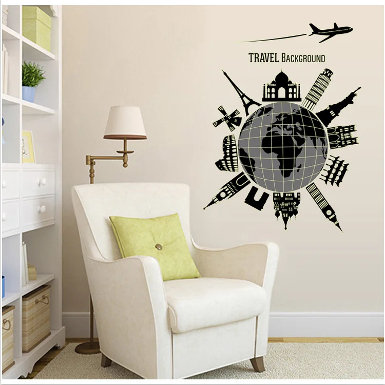 New Creative Fashion Diy World Travel Luminous Home Decor Fluorescence Wall Stickers Living Room Wall Decals New Creative Fashion Diy World Travel Luminous Home Decor Fluorescence Wall Stickers Living Room Wall Decals