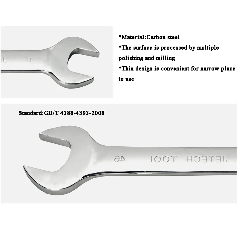 double open wrench mirror finish metric des