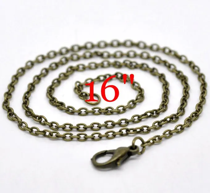 Free shipping! different sizes Bronze Plated Lobster Clasp Link Chain