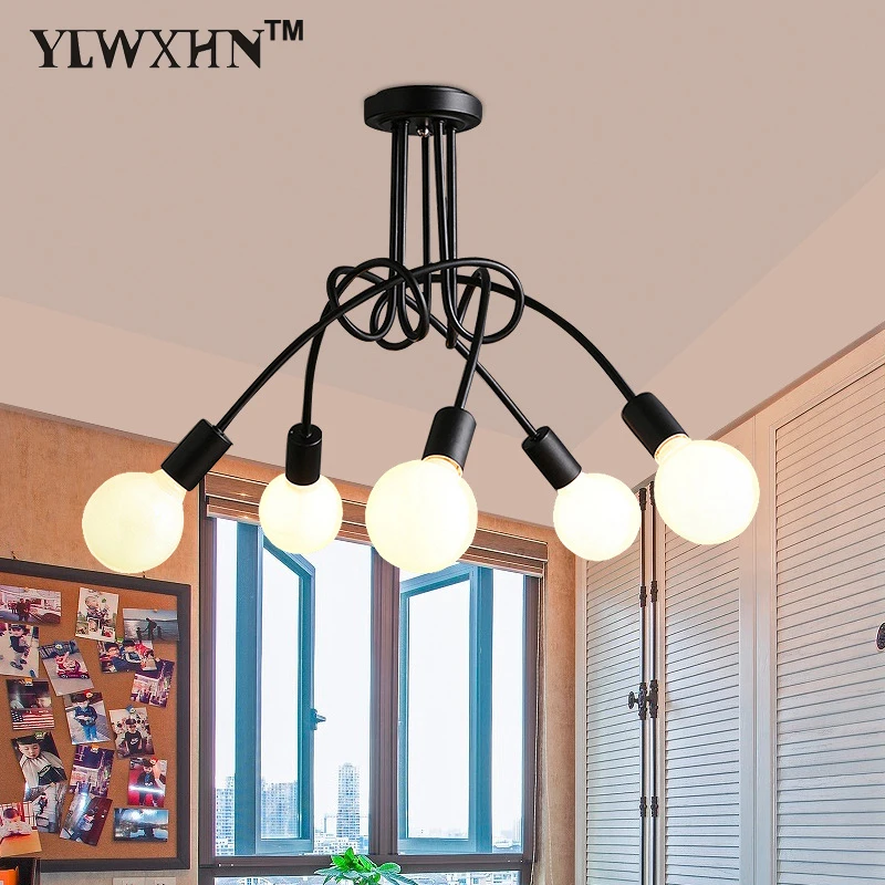 

2017 American Modern Personality Originality Simple Ceiling Lamp Living Room Nordic Restaurant Bedroom Led Indoor Chandelier