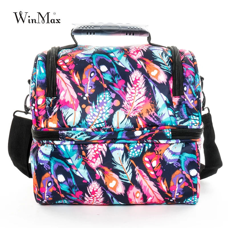 Double Decker Cooler Lunch Bags Insulated Print Waterproof Thermal Lunchbox Travel Food Picnic Bag for Women Men Bolsa Termica Double Decker Cooler Lunch Bags Insulated Print Waterproof Thermal Lunchbox Travel Food Picnic Bag for Women Men Bolsa Termica