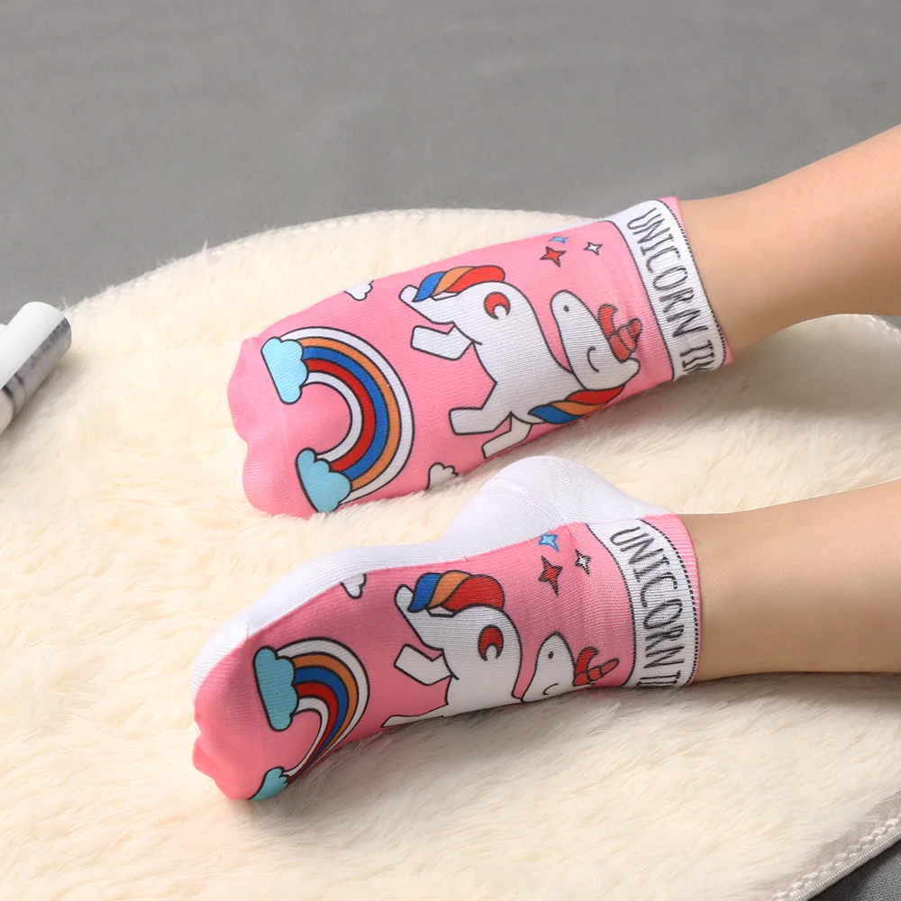 Fashion Women Men socks 3D Unicorn Cartoon Animals Harajuku Sock Unisex Low Cut Boat Ankle Socks