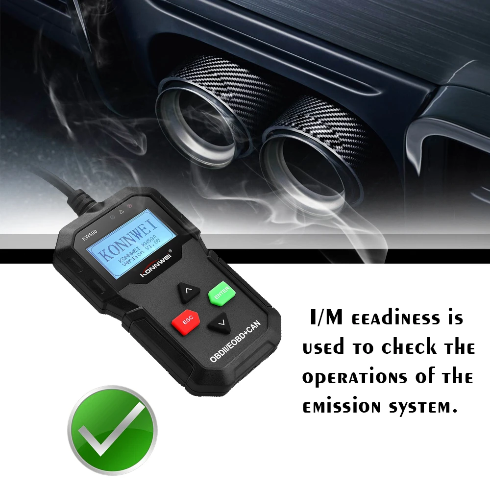 KONNWEI KW590 OBDII Автомобильный Диагностический прибор детектор неисправности