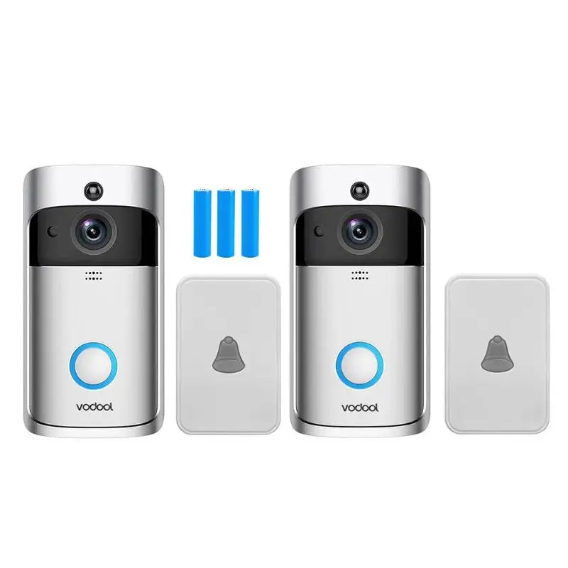 

V5 Smart WiFi Video Doorbell Camera 720p Visual Call Intercom Door Bell Remote Monitoring with Chime White US/ EU Plug