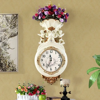

European Angel watch room wall clock mute art fashion creative personality guabiao wall quartz clock