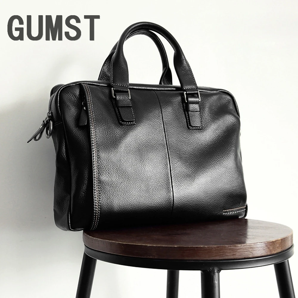 Мужской портфель из натуральной воловьей кожи GUMST модный вместительный деловой