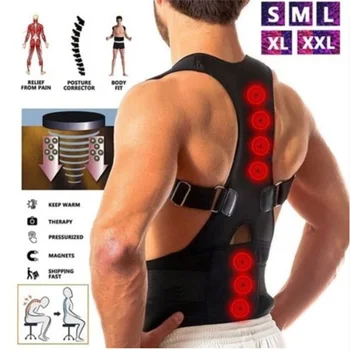 Magnetic Therapy Posture Corrector Bandage Spine Support Belt Adult Back Corset Shoulder Lumbar Back Support Posture Correction