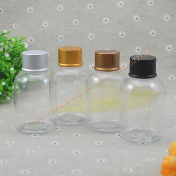 

100ml clear/transparent PET bottle with many colors aluminum screw lid.essential oil/liquid/moisturizer/facial water container