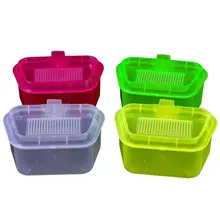 Высокое качество LEO цвет дышащий пластик Рыбалка живой ящик для хранения приманки земляной червь приманка из червей контейнер коробка M25# DQR