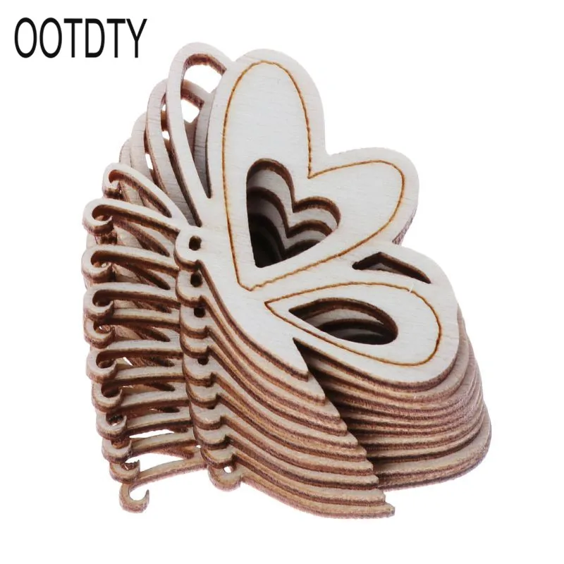 

10 PCs Cartoon Wood Butterfly Brake Hollow Alphabet Wood Chip Mixed Album Home Handmade DIY Decoration Accessories