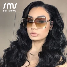 Негабаритные металлические Квадратные Солнцезащитные очки для женщин мужчин люксовый бренд Винтаж Сплав оправа с прозрачными линзами один кусок мужчин Gafas тени UV400