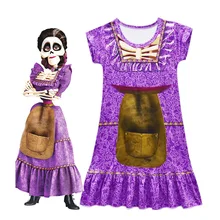 Coco/летние платья принцессы трапециевидной формы для костюмированной вечеринки для девочек; детское платье; костюм; Детские Вечерние платья из фильма COCO; Рождественский костюм для игр