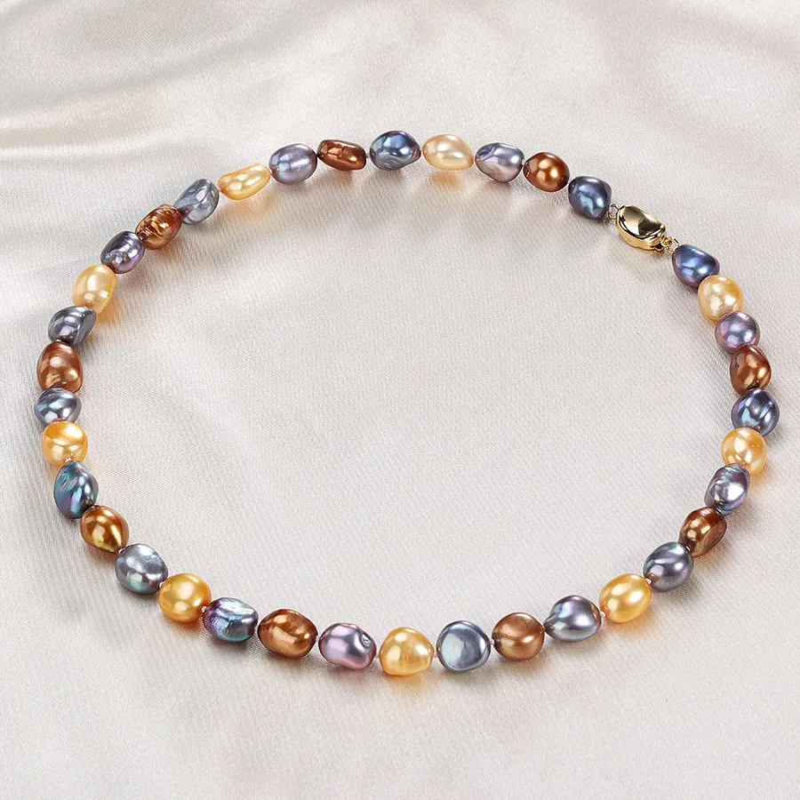 

New Arrival Unique Baroque Necklace 100% Natural Freshwater Pearl Jewelry Luxury Pearl Choker Women's Necklace collares