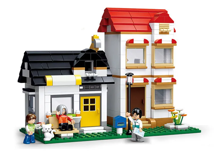 Sluban 0573 Kompatibel мит LegoDoppel Szene мини рант гробе Luxus бунгало виллен Bausteine зигеля