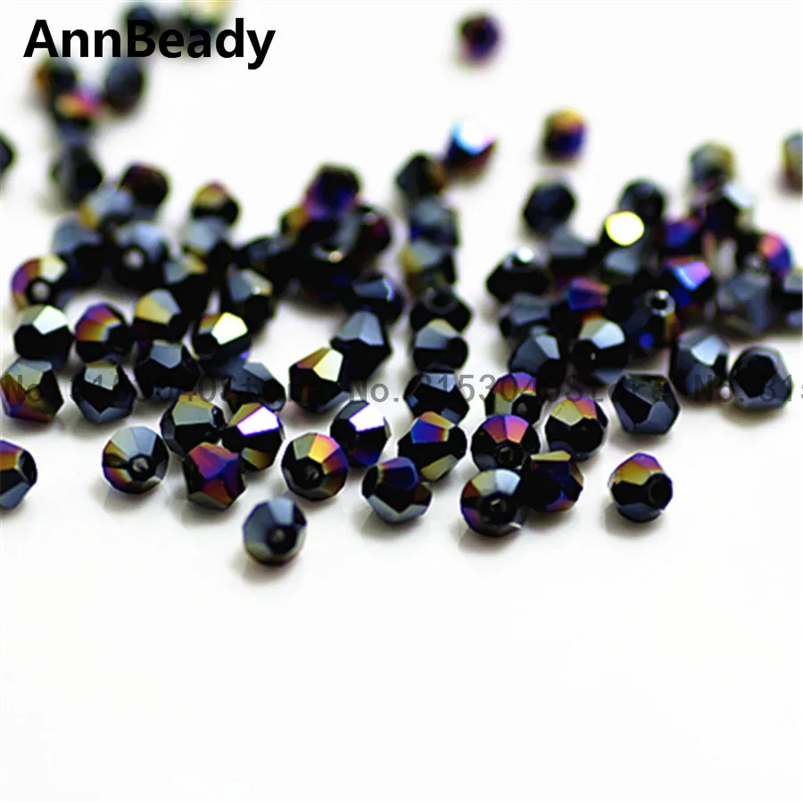 200//500pcs lake blue ab Crystal glass 4mm #5301 Bicone Beads loose beadss