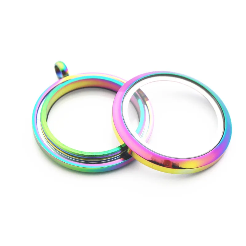 Hot-Sale-5pcs-lot-25mm-30mm-316L-Stainless-Steel-Twist-Rainbow-Living-Glass-Floating-Locket-Pendant