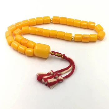 

Big Size Tasbih 33 66 99 Resin Beads Ambers color cotton tassels high quality Resin Man's Islam bracelets Muslim rosary