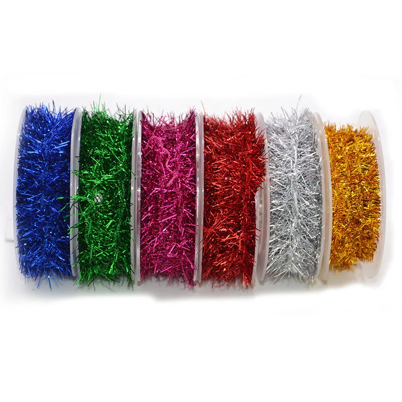 1.5M Wire Garland Tinsel Hang Rattan Christmas Tree Ornament Xmas Ribbon.
