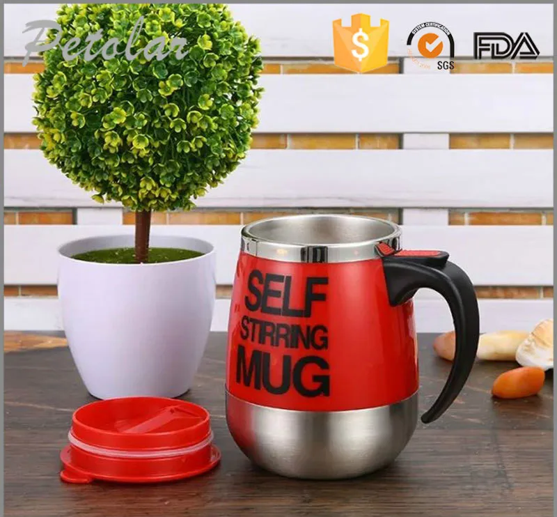 Красный 12Pcs hot automatic mixing coffee cup stainless steel thermos lazy electric grinding coffee cup gift cup custom - Цвет: Красный