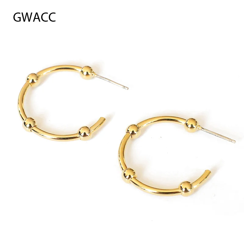 

GWACC Trendy Big Hoop Earrings For Women Gold Color Round Fashion Statement Earrings 2019 Female Accessories Jewelry