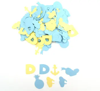 

Baby Donald Duck Light Blue and Light Yellow Themed Party Set of120 Assorted Pieces Clubhouse Table decor scrapbook Confettis