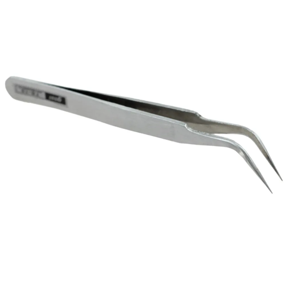 1XAntistatic Non-magnetic Anti-acid Steel Tip Curved Super Tweezers Forceps Tool 