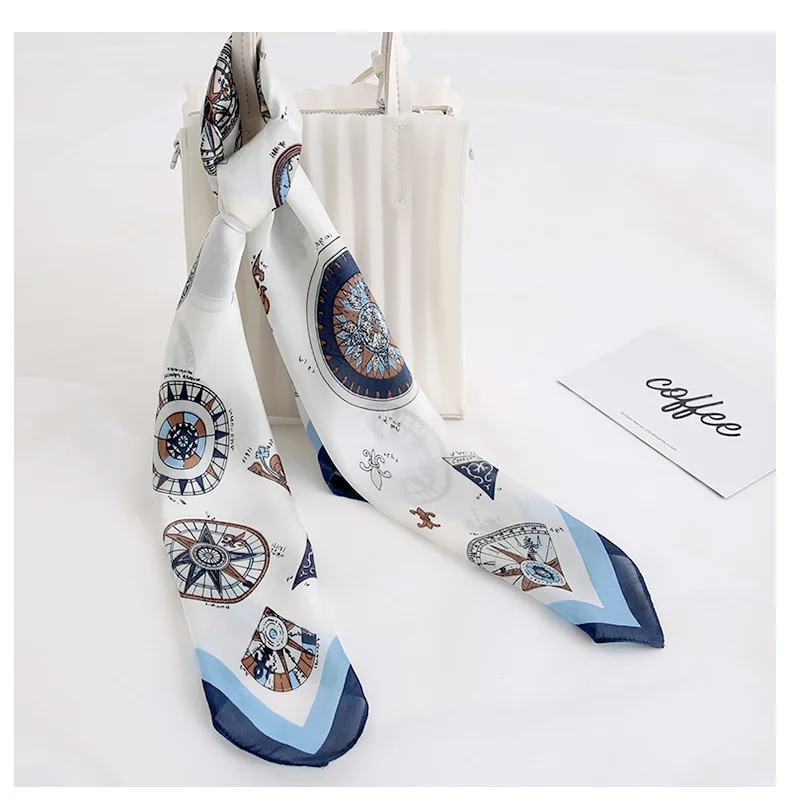 New Square Scarf Women Fashion Silk Scarves and Wrap Ladies Retro Spring Summer Print Office Hair Neck foulard New Square Scarf Women Fashion Silk Scarves and Wrap Ladies Retro Spring Summer Print Office Hair Neck foulard